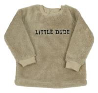 Béžová chlupatá mikina s nápisem F&F