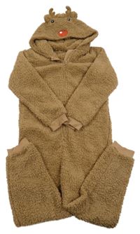 Béžová huňatá kombinéza s kapucí Dunnes