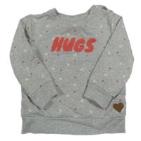 Šedá mikina s nápisem a srdíčky Topolino