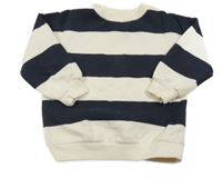 Tmavomodro-smetanová pruhovaná mikina F&F