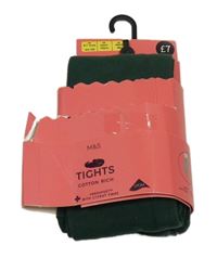 Nové - Tmavozelené punčocháče M&S