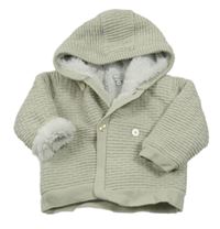 Béžový vzorovaný propínací zateplený svetr s kapucí Noppies 