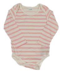 Bílo-růžové pruhované body 