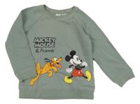 Zelenošedá mikina s Mickeym H&M