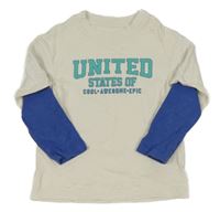 Smetanovo-modré triko s nápisem M&S