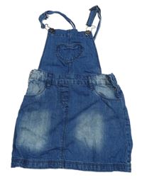 Modré riflové laclové šaty se srdíčkem Topolino