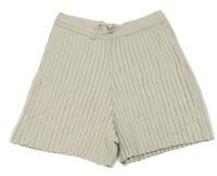 Béžové žebrované pletené kraťasy H&M