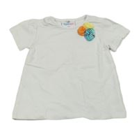 Bílé tričko s kytičkami Topomini 