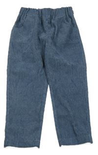 Tmavomodrošedé manšestrové kalhoty Shein