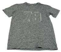 Šedé melírované sportovní tričko s číslem Pocopiano