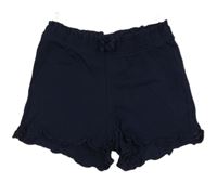 Tmavomodré bavlněné kraťasy s volánky C&A