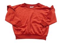 Červená plyšová oversize mikina s volánky So Cute