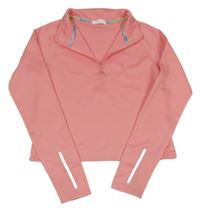 Broskvová vzorovaná sportovní crop mikina Leigh Tucker