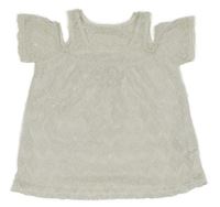 Bílá krajková halenka s volnými rameny C&A