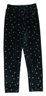 Tmavozelené sametové legíny s hvězdičkami John Lewis