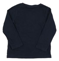 Tmavomodré vzorované triko Tu