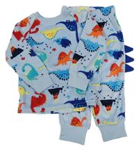 Světlemodré plyšové pyžamo s dinosaury Matalan