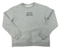 Šedá melírovaná oversize mikina s nápisem H&M