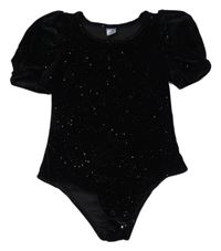 Černé sametové třpytivé taneční body Little kids
