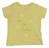 Žluté tričko se sluníčky a nápisy PRIMARK