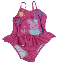 Růžové jednodílné plavky s Peppa Pig a volánkem Matalan