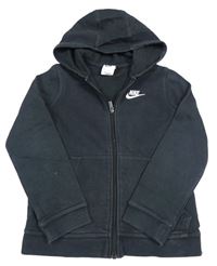 Černá propínací mikina s logem a kapucí Nike
