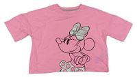 Neonově růžové melírované crop tričko s Minnie PRIMARK