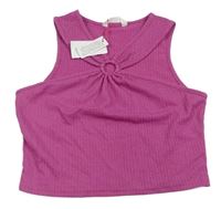 Tmavorůžový vzorovaný crop top Candy Couture
