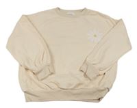 Světlepudrová oversize mikina s květy z nápisů zn. M&S