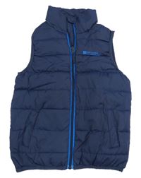 Tmavomodrá prošívaná funkční šusťáková zateplená vesta s logem MOUNTAIN WAREHOUSE
