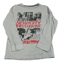 Šedé melírované pyžamové triko s potiskem C&A