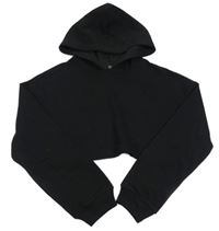 Černá crop mikina s kapucí New Look