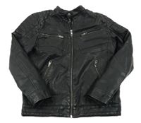 Nové - černá koženková zateplená bunda C&A