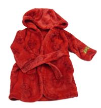 Červený plyšový vánoční župan s Grinchem a kapucí George