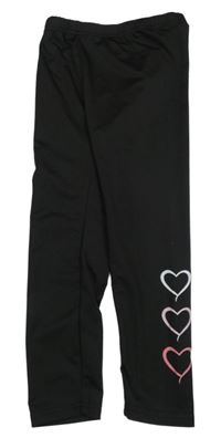 Černé sportovní legíny se srdíčky SHEIN