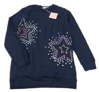 Nové - tmavomodrá dlouhá mikina s hvězdičkami Board Angels