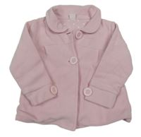 Světlerůžový fleecový podšitý kabát s límečkem Smile
