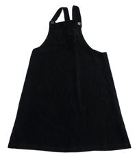 Černé žebrované sametové šaty C&A