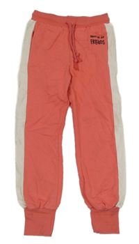 Lososovo-bílé tepláky s nápisy LC WaIKIKI