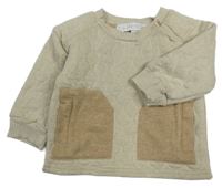 Světlebéžová melírovaná prošívaná vyteplená mikina RACHEL ZOE