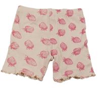 Světlerůžové mačkané kraťasy s jahůdkami Topomini