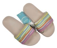 Nové - světlerůžové gumové pantofle s barevnými pruhy Originals vel. 31