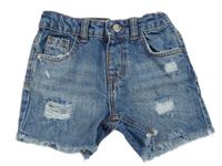 Modré mid rise riflové kraťasy s prošoupáním Denim Co.