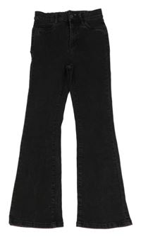 Černé flare high waist rifle
