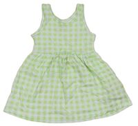 Zeleno-bílé kostkované bavlněné šaty Primark