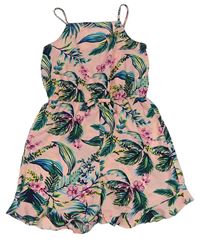 Světlerůžový květovaný letní overal Primark