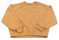 Oranžová crop mikina s výšivkou Primark