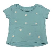 Světlemodré tričko s výšivkami květů Primark