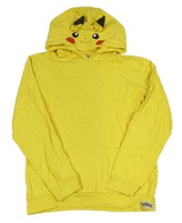 Žlutá mikina s kapucí - Pikachu