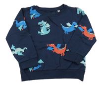 Tmavomodrá mikina s draky Bluezoo